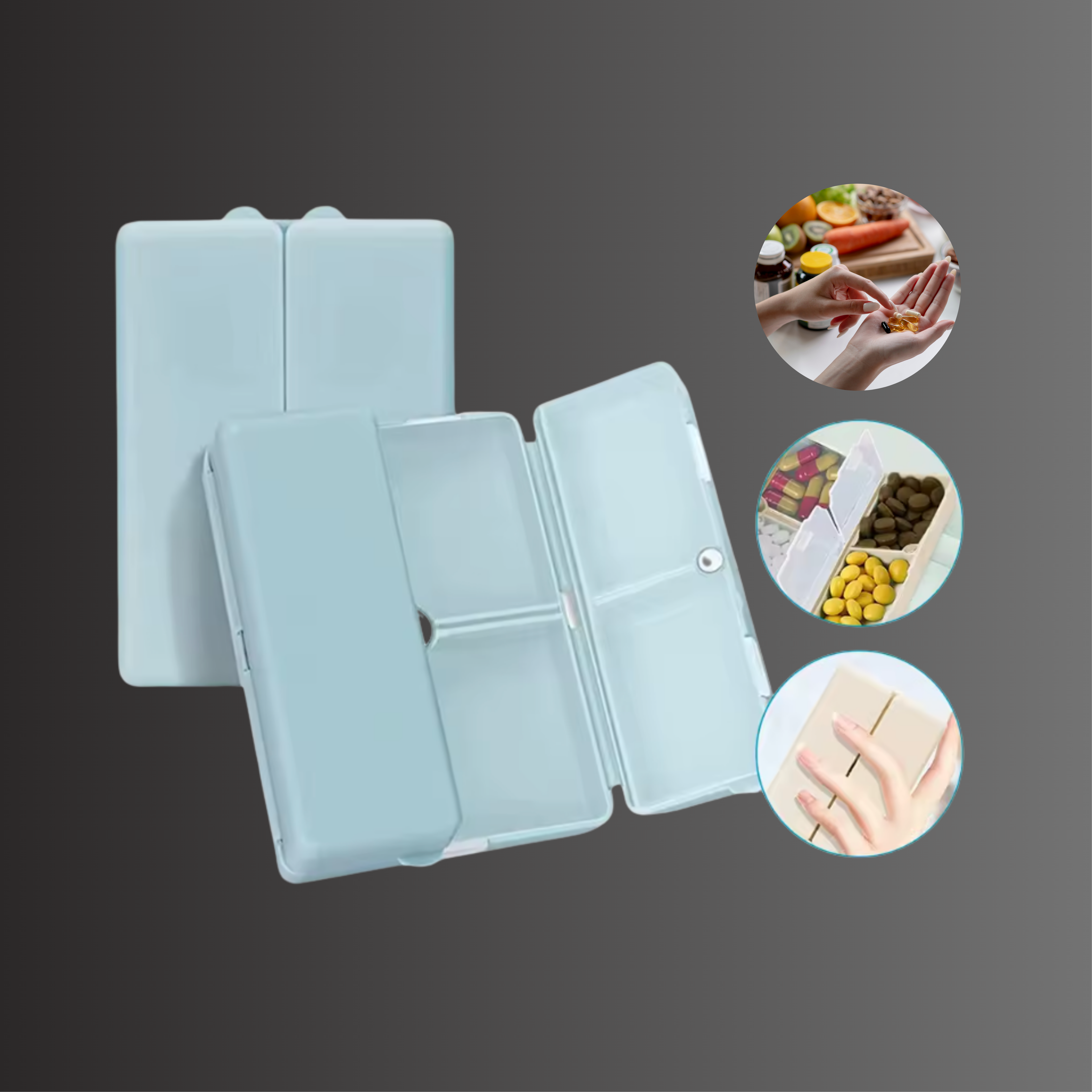 Tabletten box - Medikamentenbox in blau oder rosa