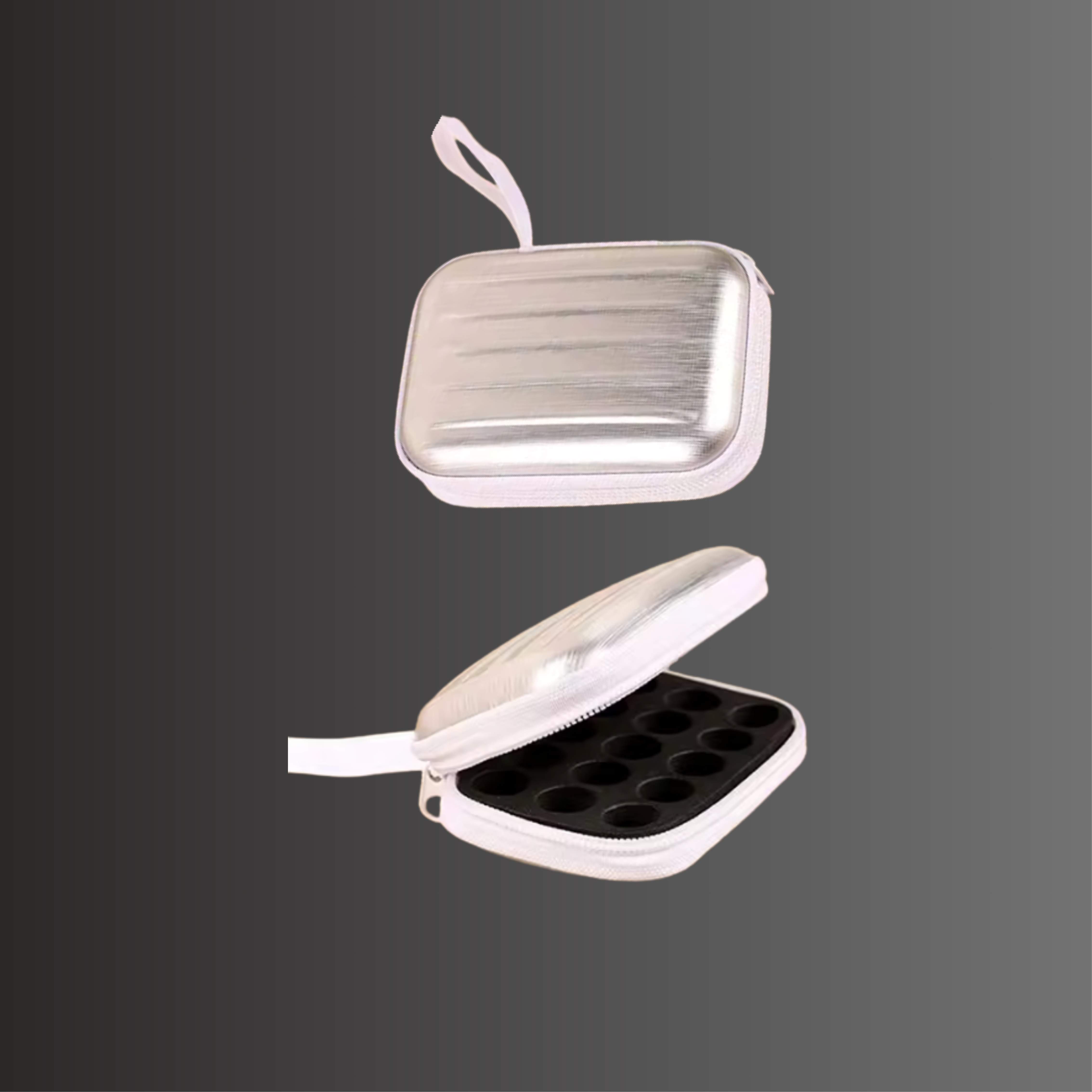 Probenkoffer für ätherische Öle (1+2 ml) Alutasche für Tropfer & Roller