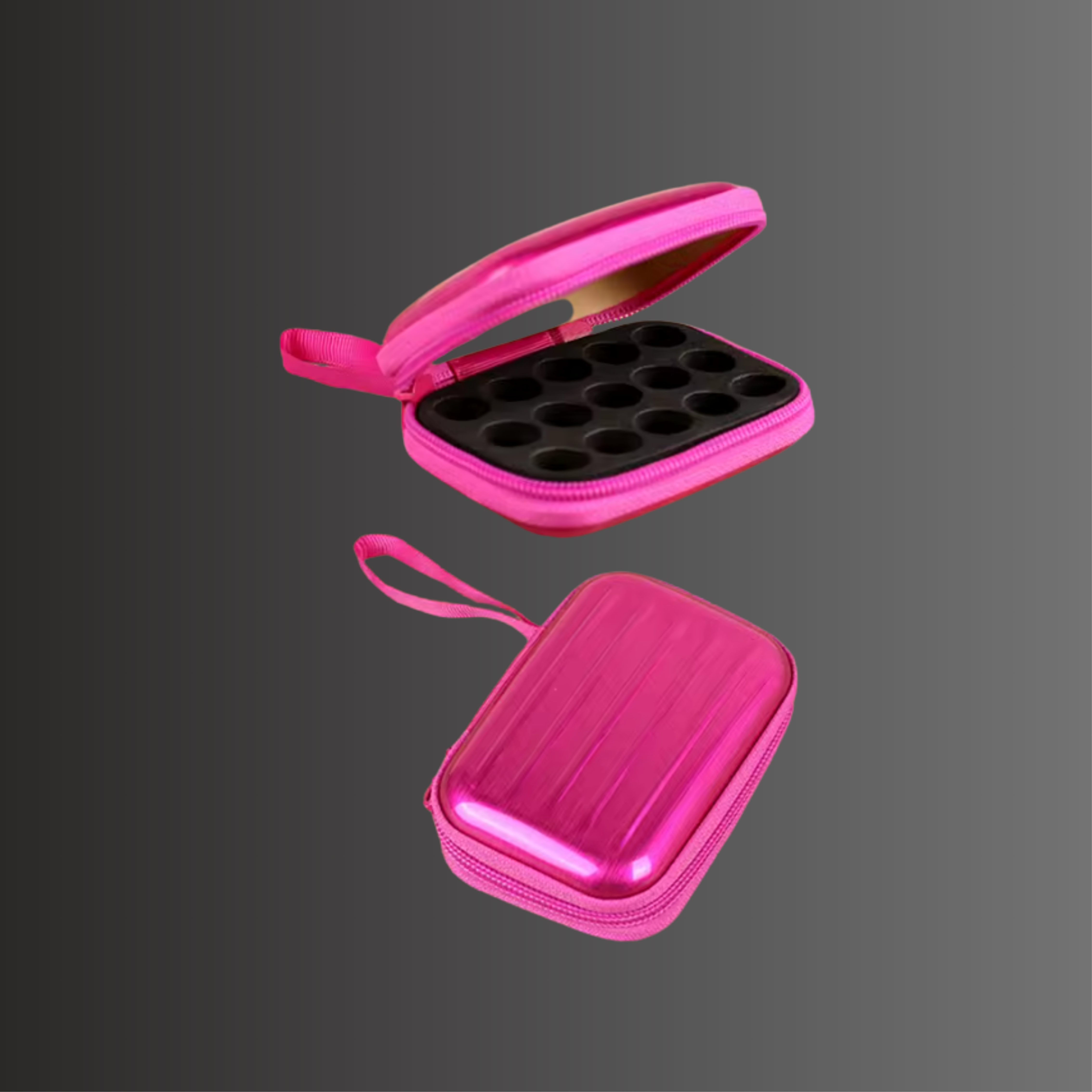 Probenkoffer für ätherische Öle (1+2 ml) Alutasche für Tropfer & Roller