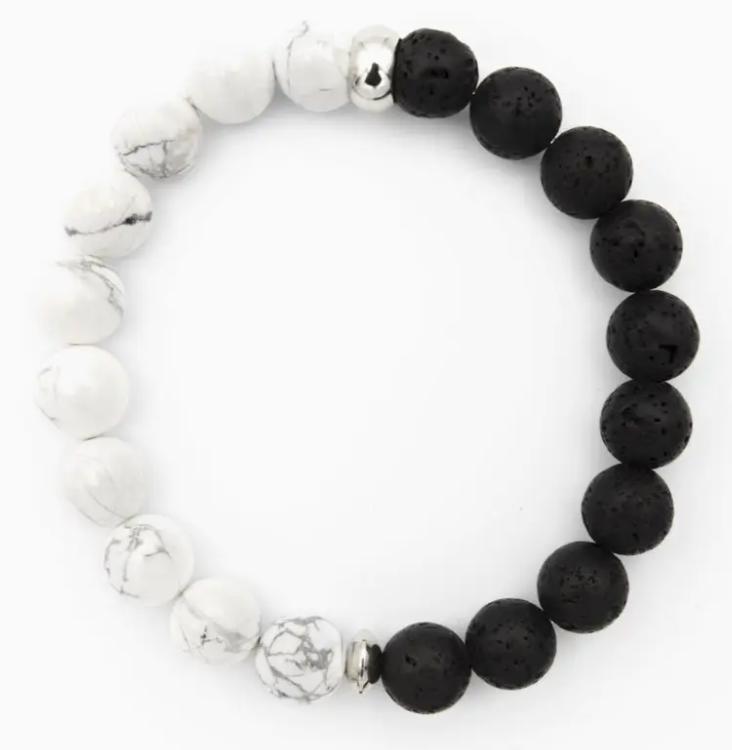 Aromaschmuck Howlith-Lava-Armband „Eclipse“