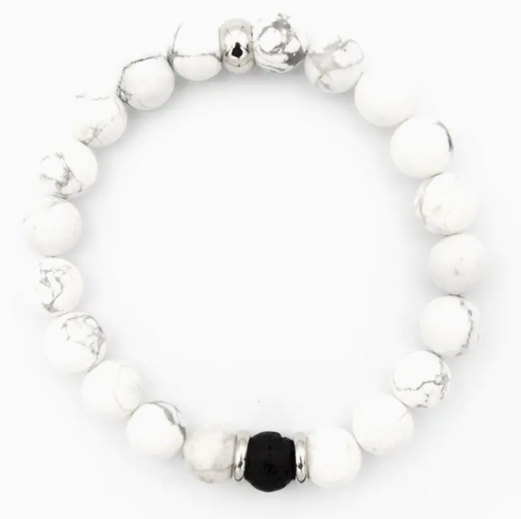 Aromaschmuck Howlith Lava-Armband „Harmonie“