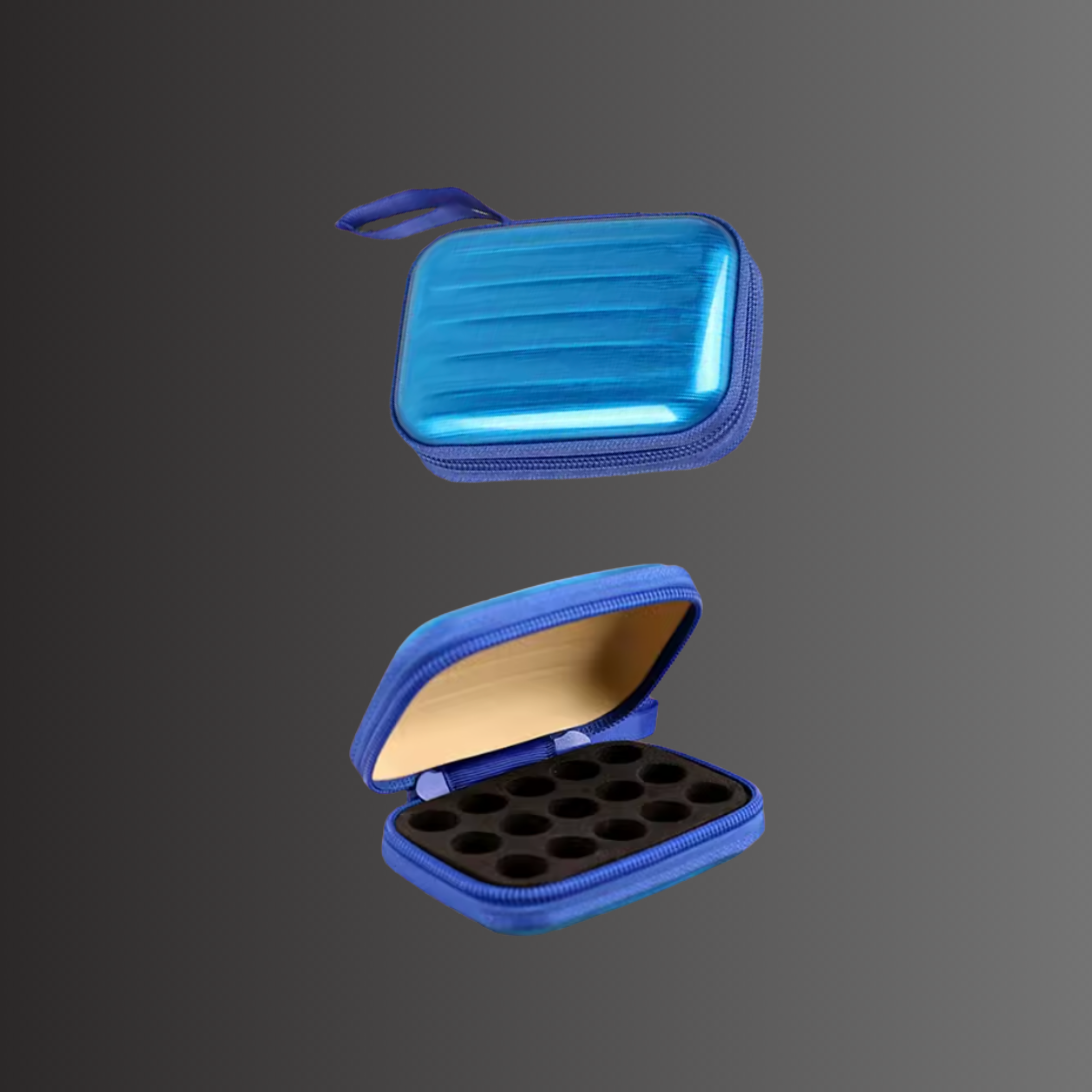 Probenkoffer für ätherische Öle (1+2 ml) Alutasche für Tropfer & Roller